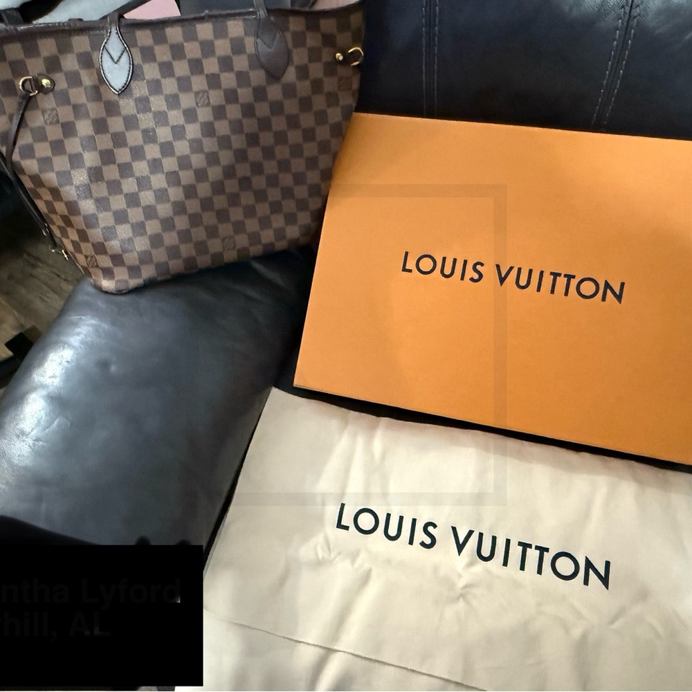 Louis Vuitton Neverfull MM Damier Ebene with Rose Ballerine Interior